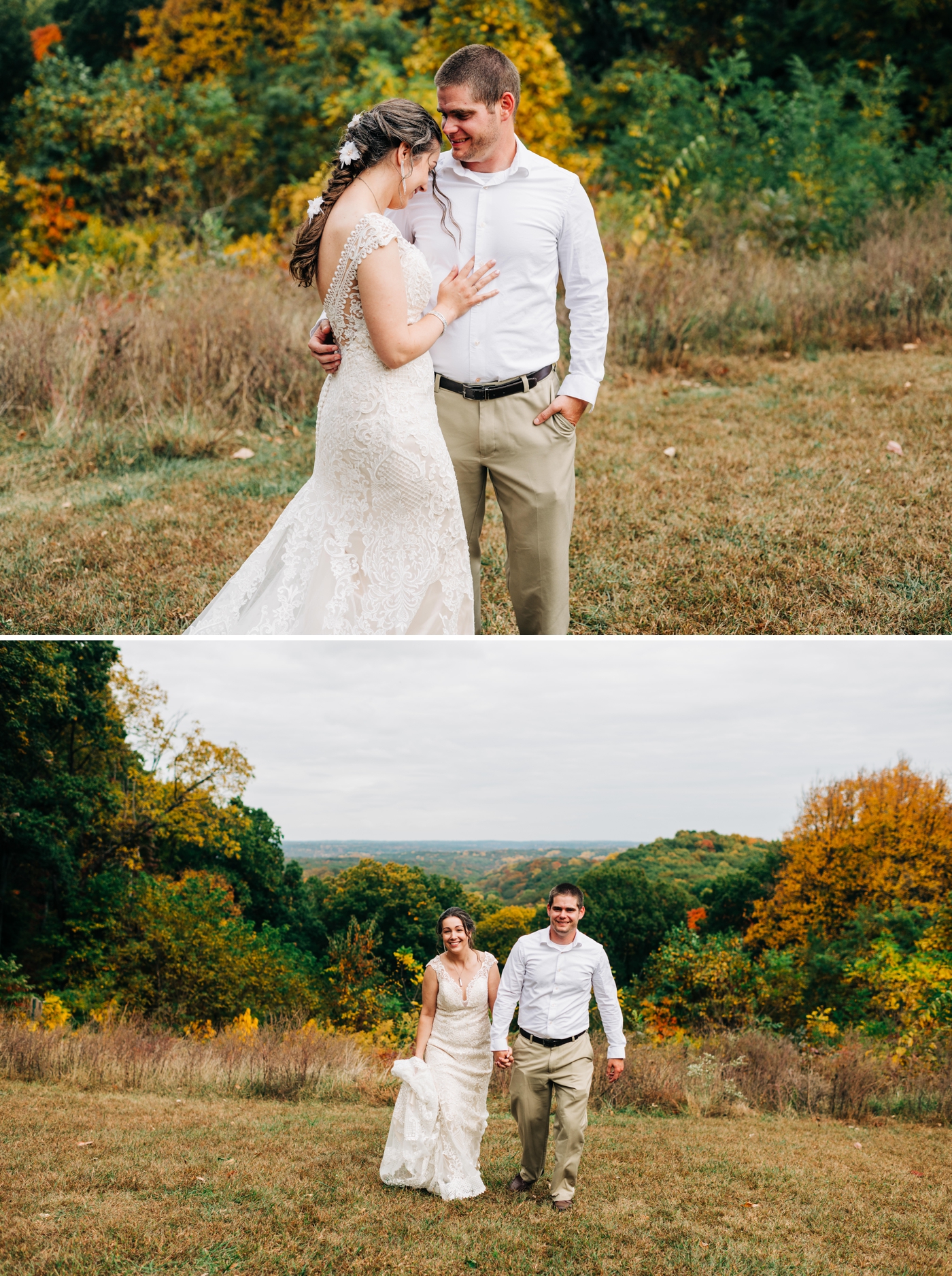 Intimate wedding ceremony overlooking Brown County State Park