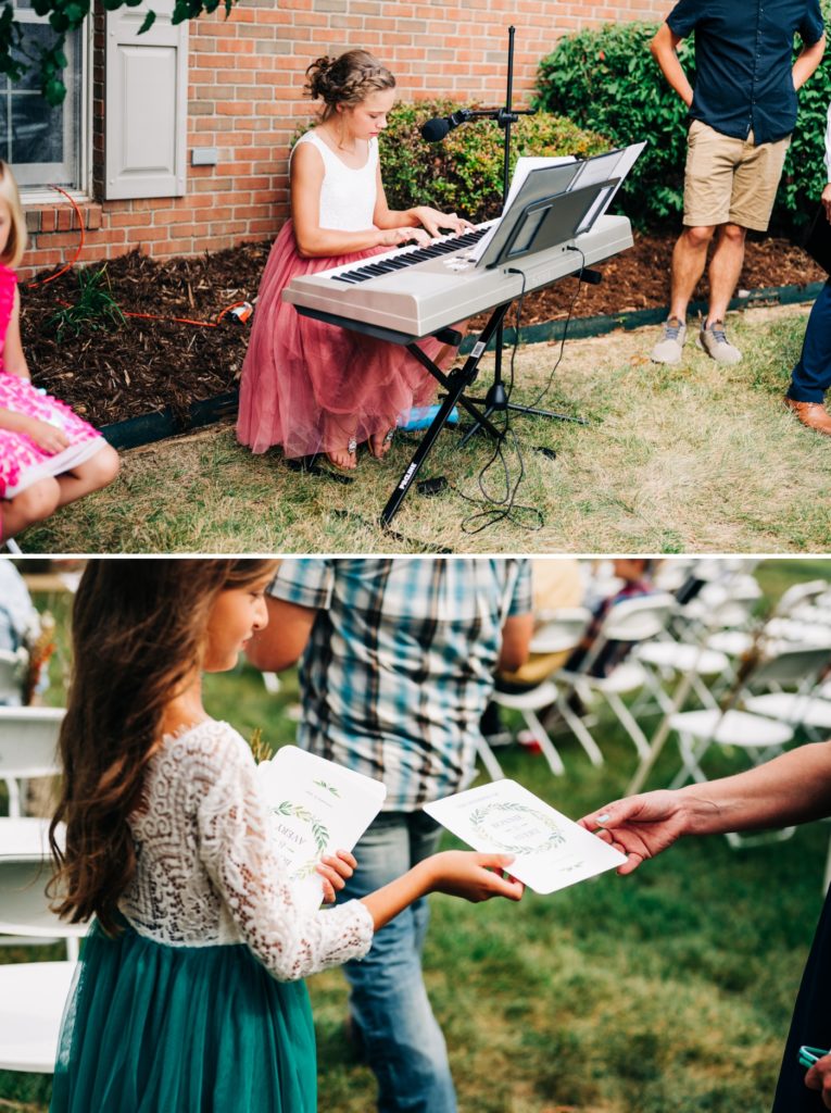 Fall backyard wedding ceremony in Indiana