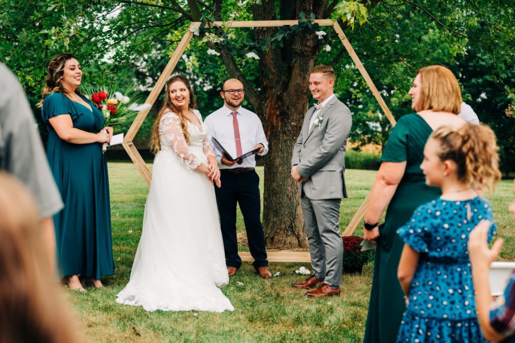 Fall backyard wedding in Indiana