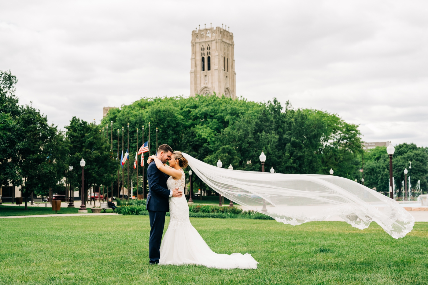 Bride and groom portraits at The Sanctuary on Penn