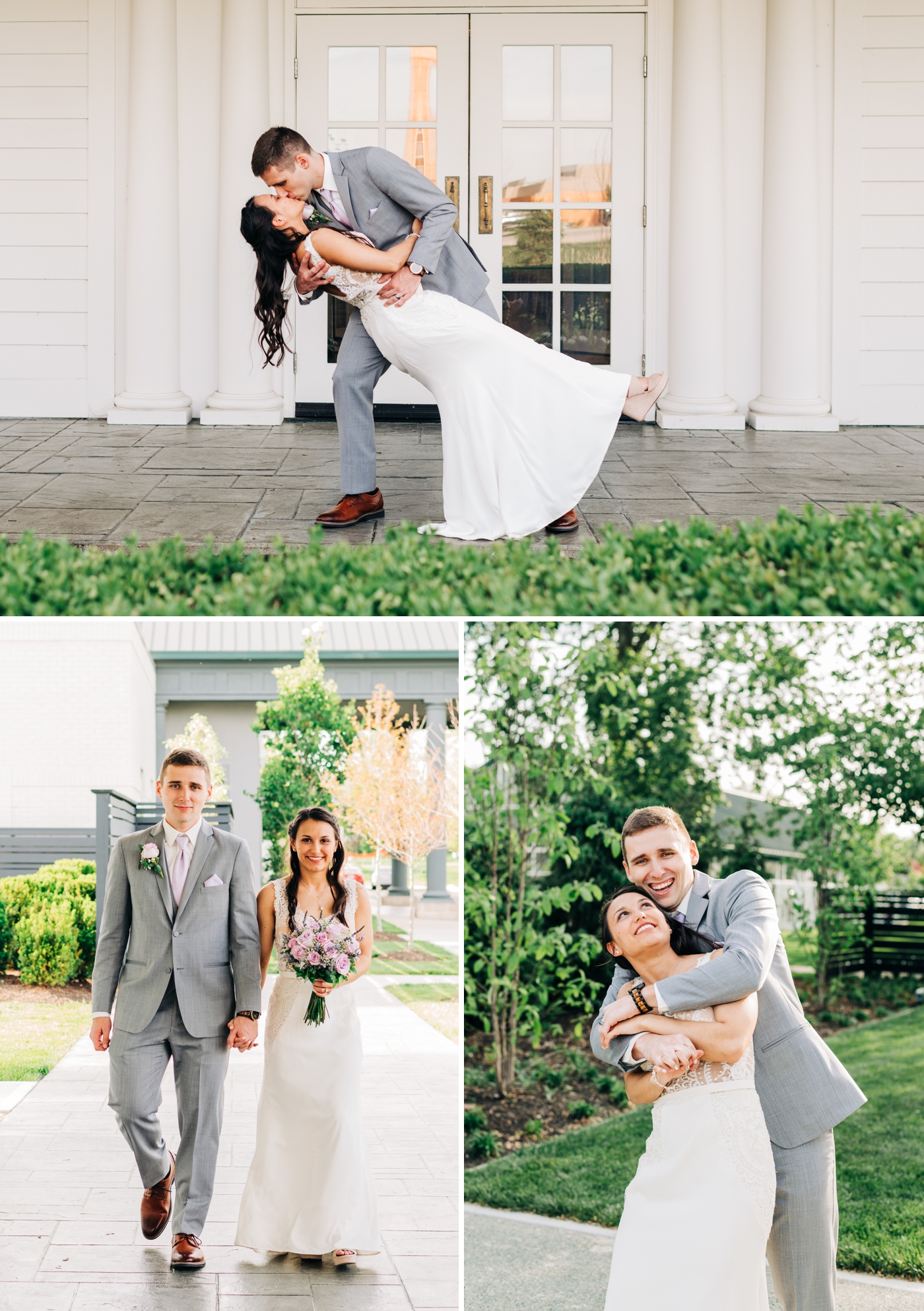 Bride and groom portraits at Ritz Charles Gardens
