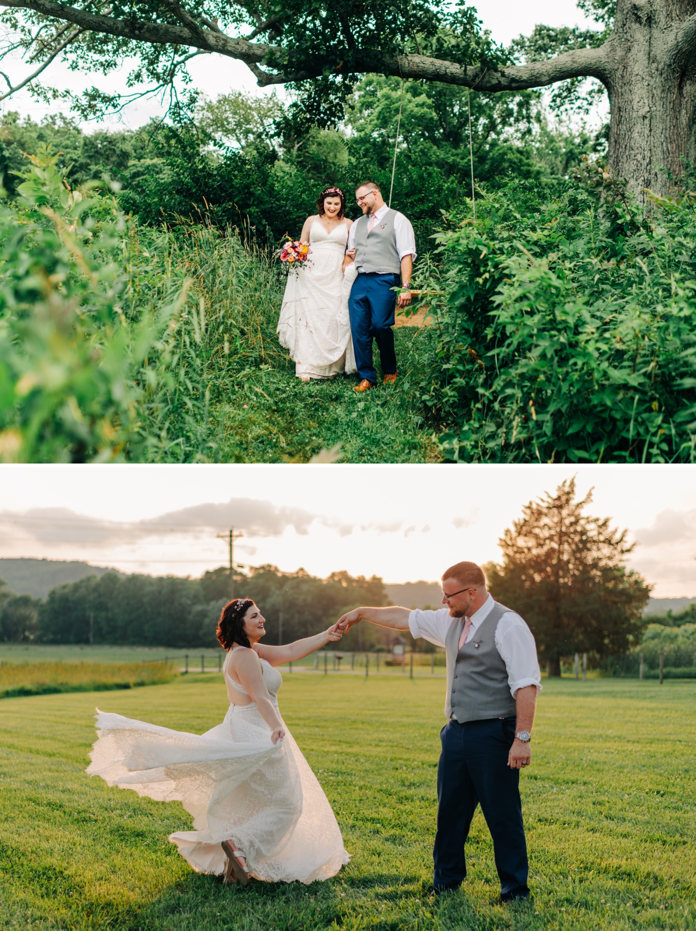 bride and groom portraits in Indiana