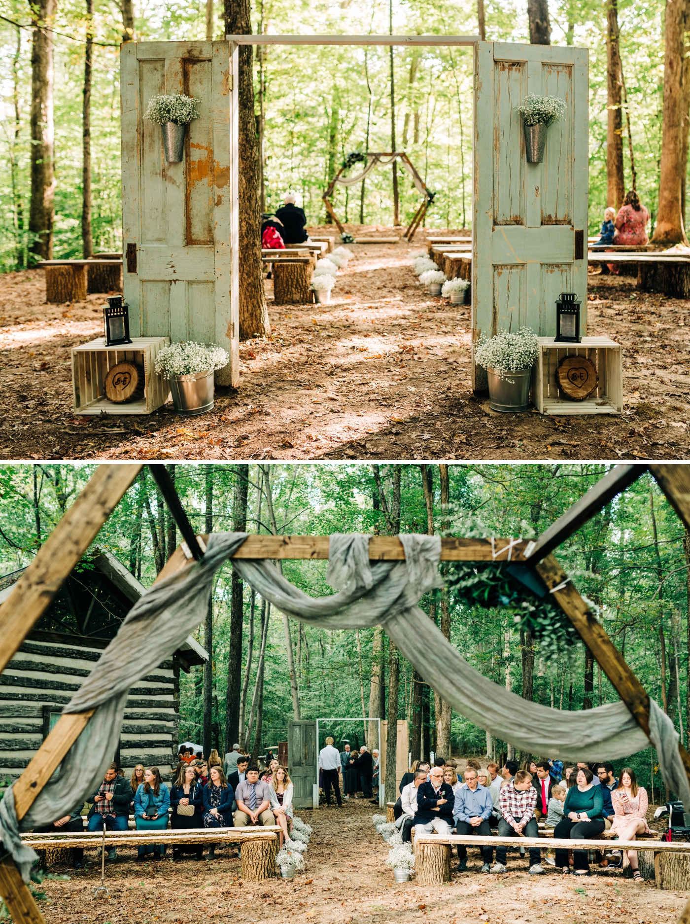 Hexagon arch for rustic wedding ceremony
