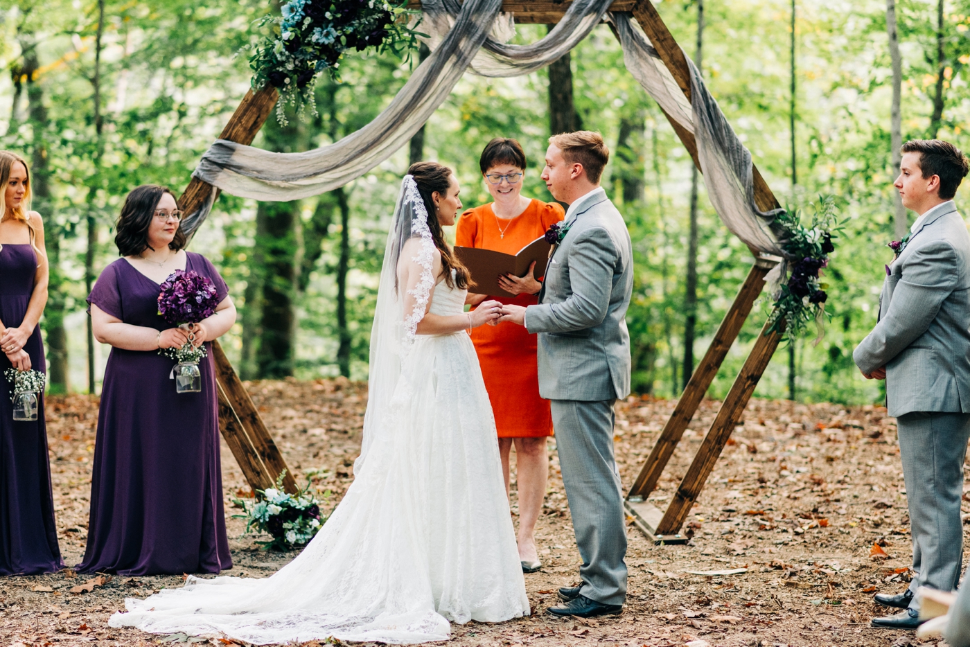 Hexagon arch for rustic wedding ceremony