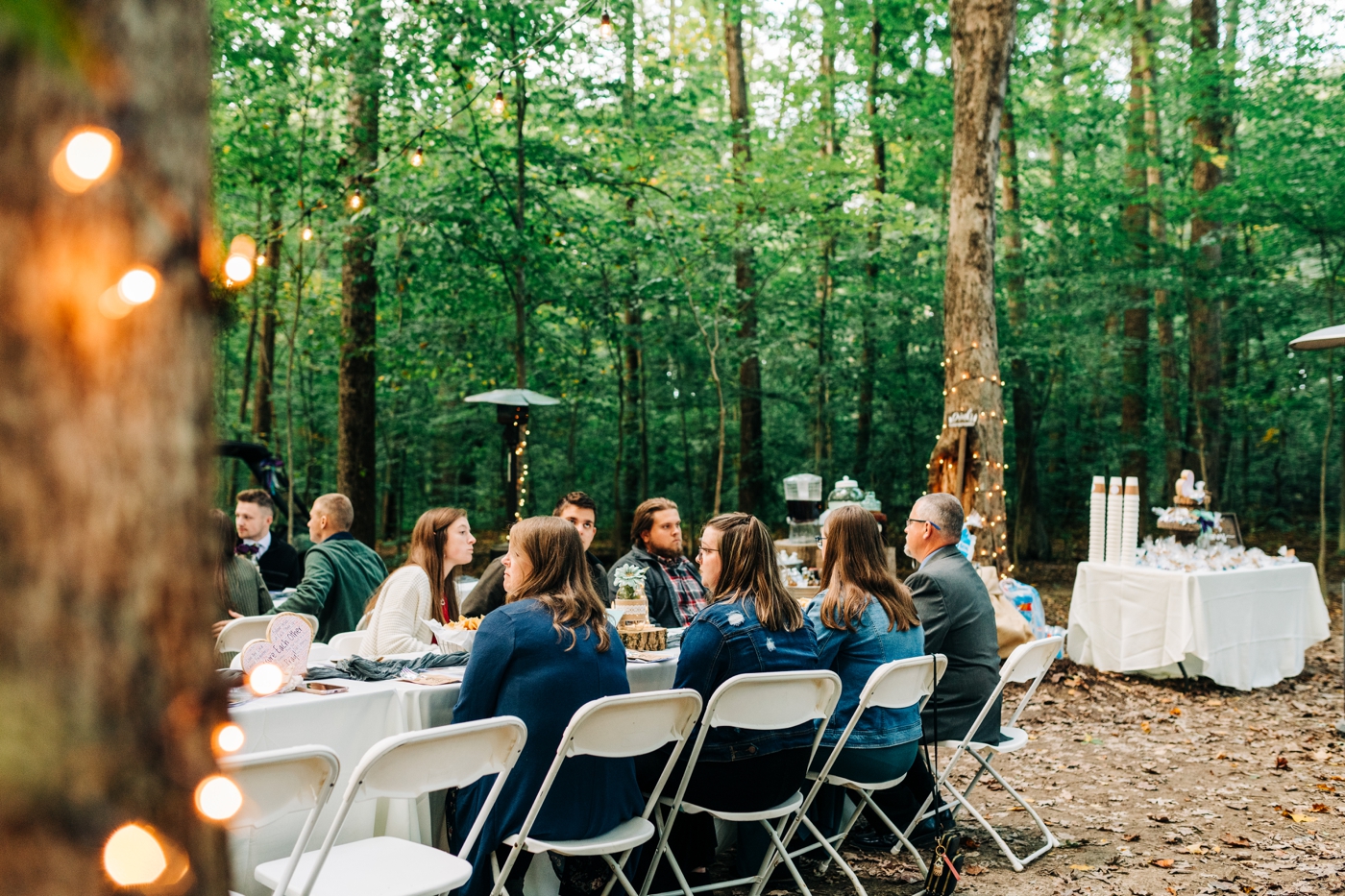 Wedding reception in the forest