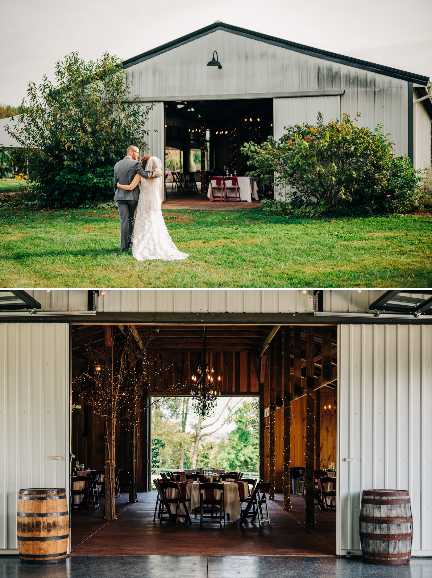 Bride and groom portraits at Sycamore Farm