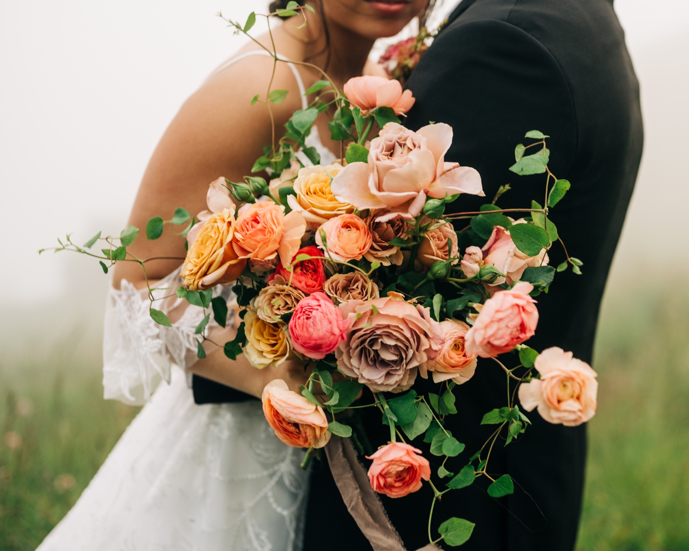 Mauve and blush bridal bouquet by Noble Floral Co.