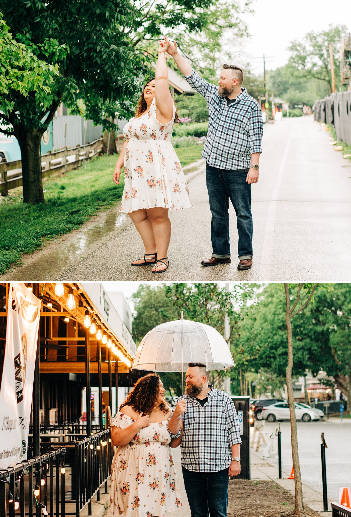 Engagement session at Broad Ripple Cultural District