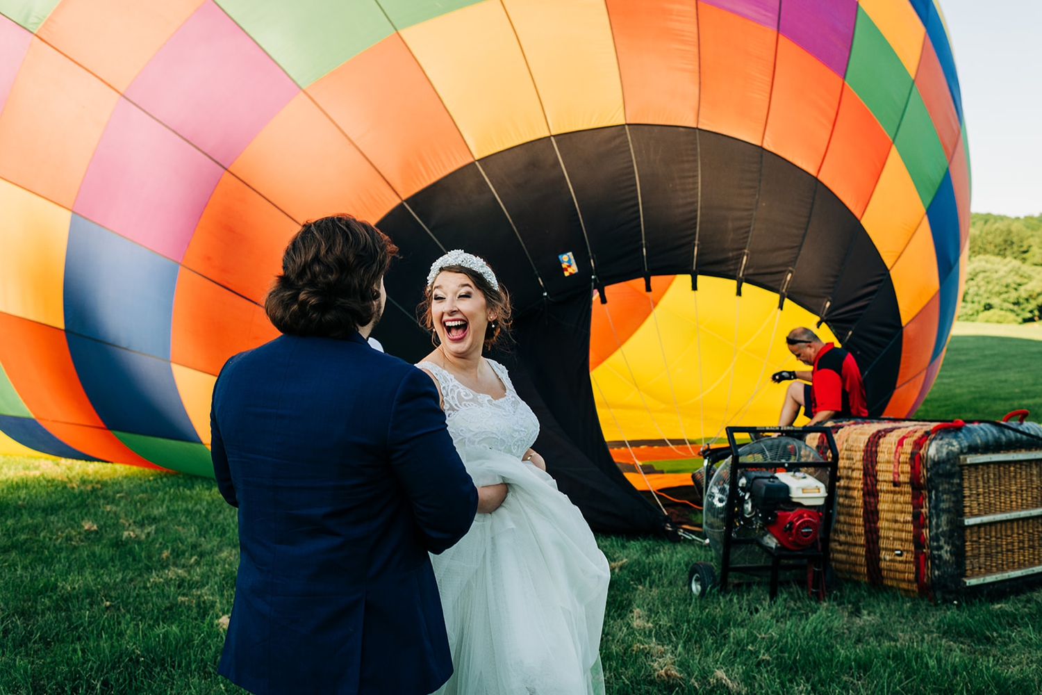 Elopement in a hot air balloon in Bloomington Indiana