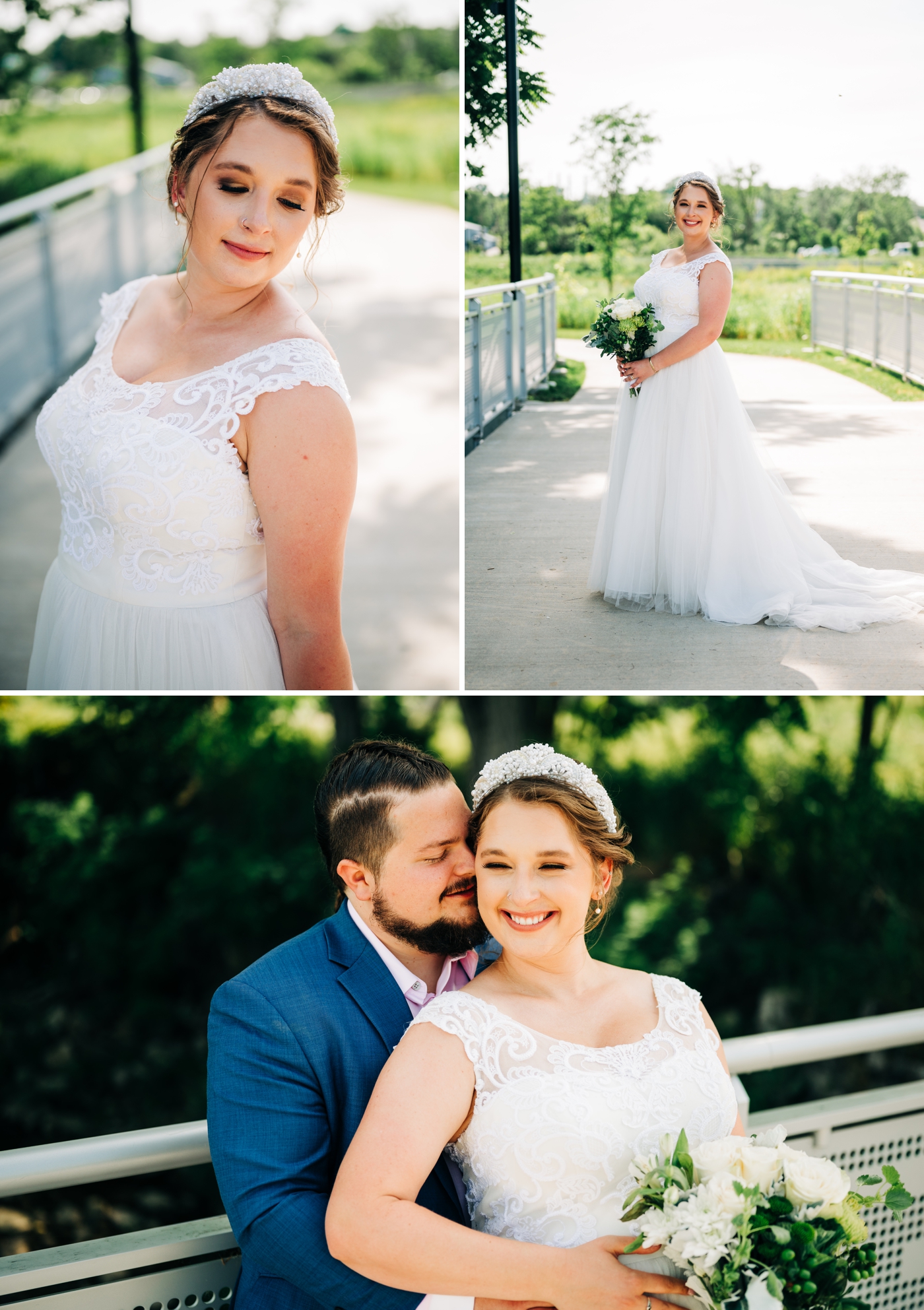Bride and groom portraits in Bloomington, Indiana
