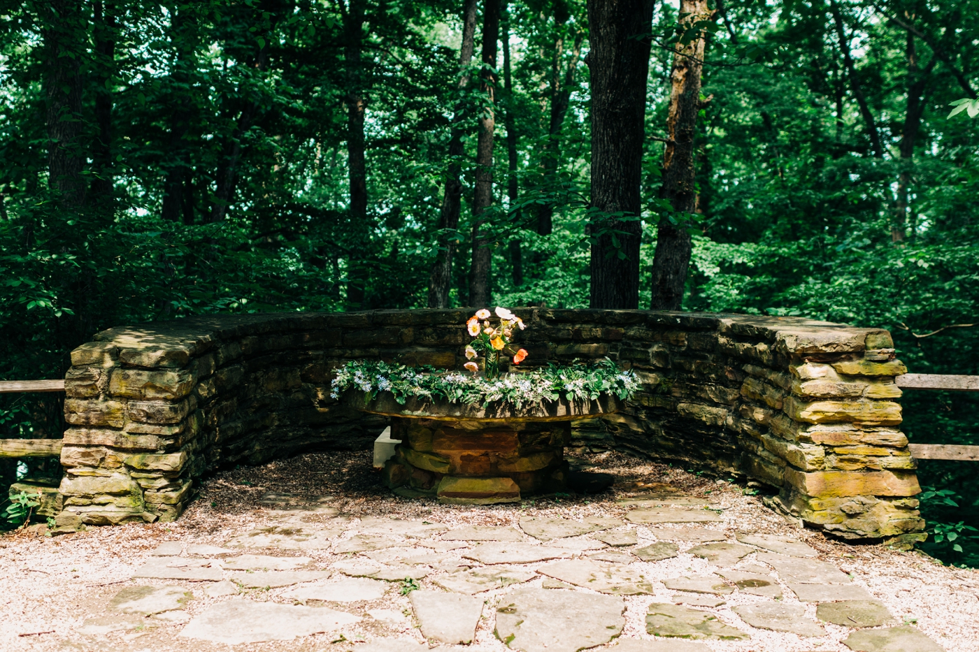 Outdoor seating for a wedding at Brown County State Park