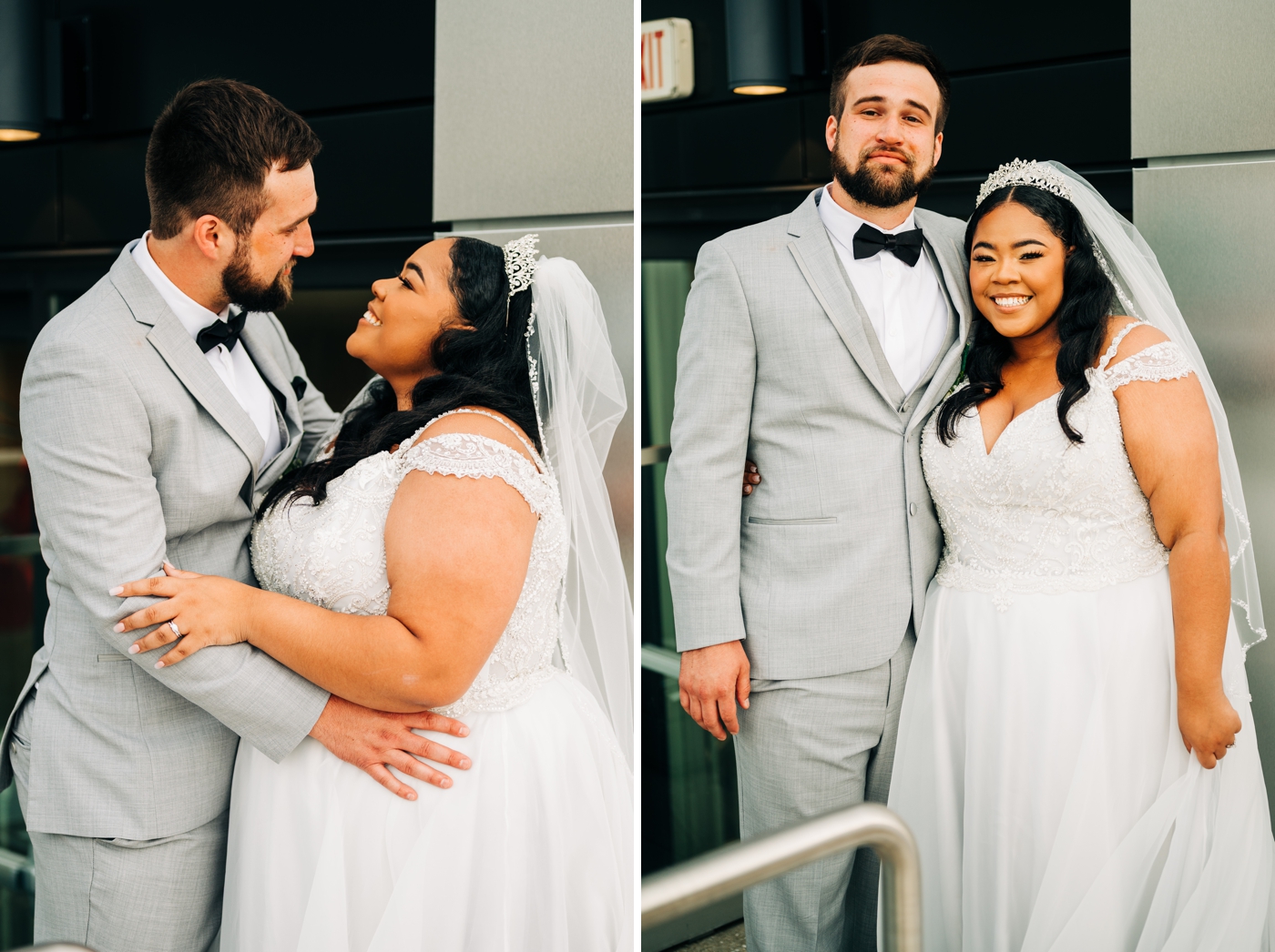 Rooftop photos with bride and groom
