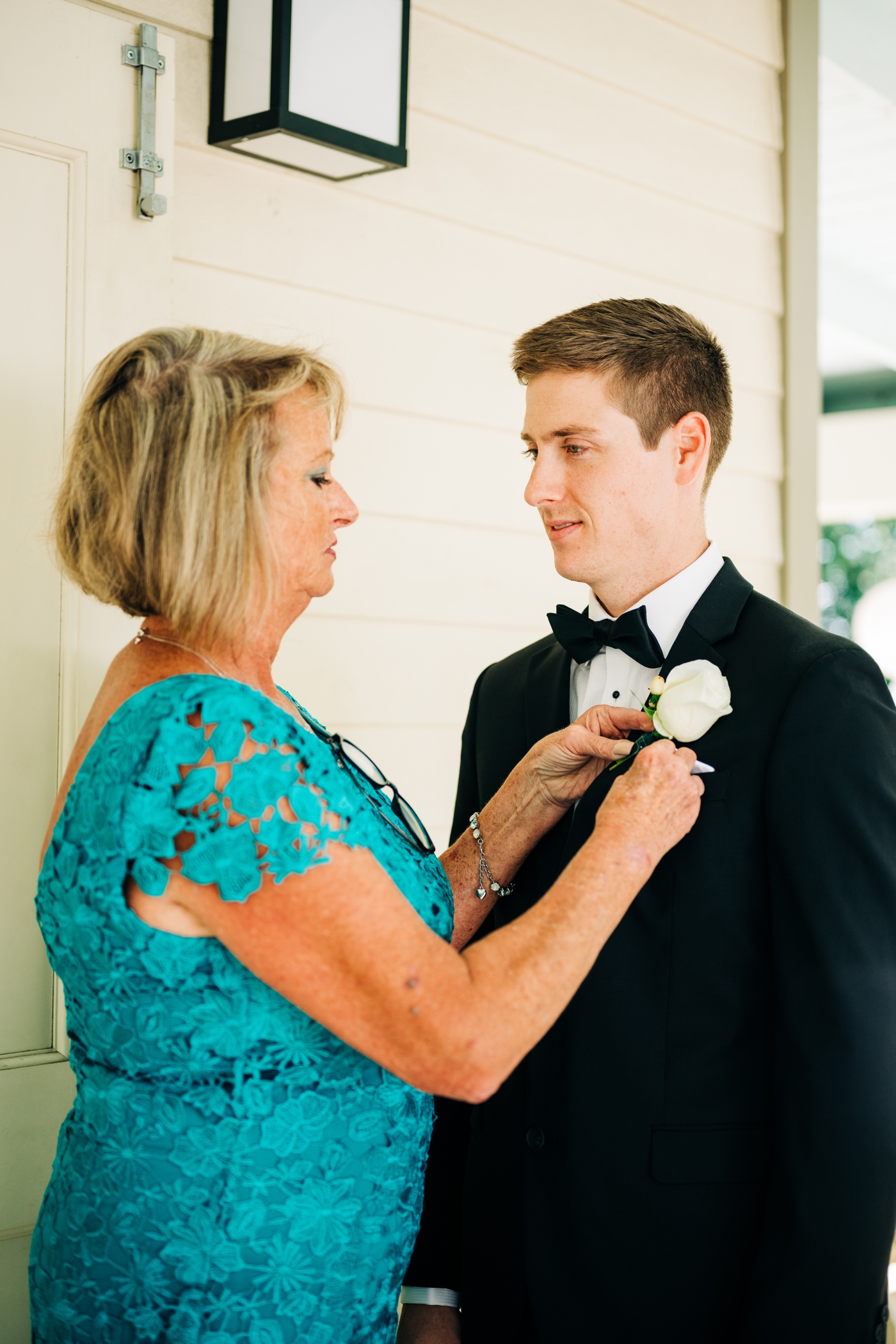 Groom with his mother before wedding at the Chapel Shelter