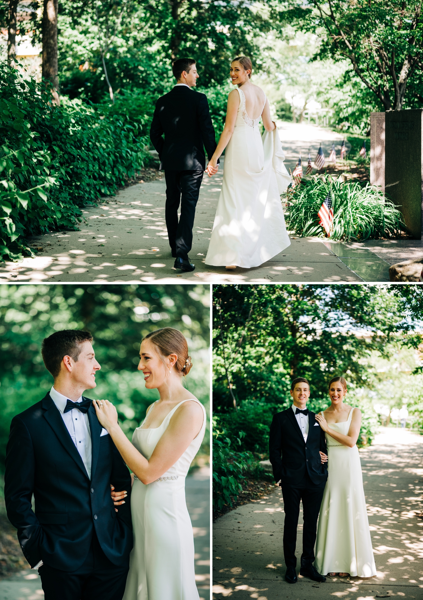 Bride & Groom Portraits at the North Shore of Pittsburgh by the Alleghany River