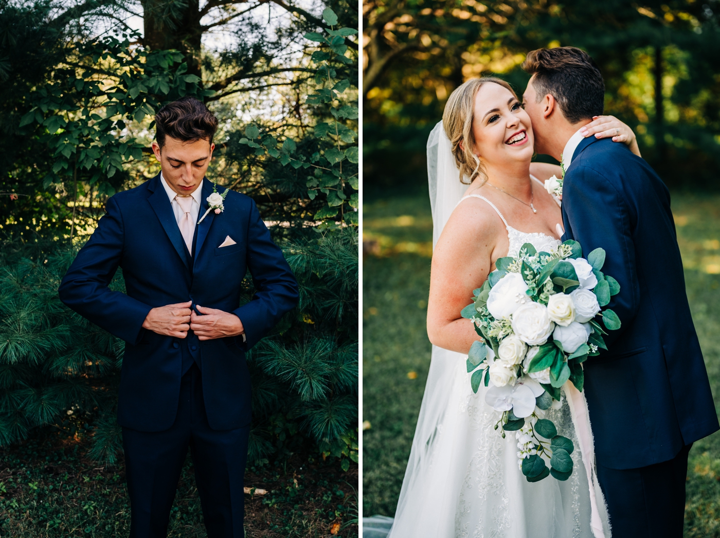Bride and groom portraits in Greenwood, Indiana