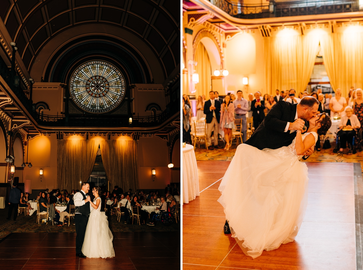 Bride and groom first dance at Union Station