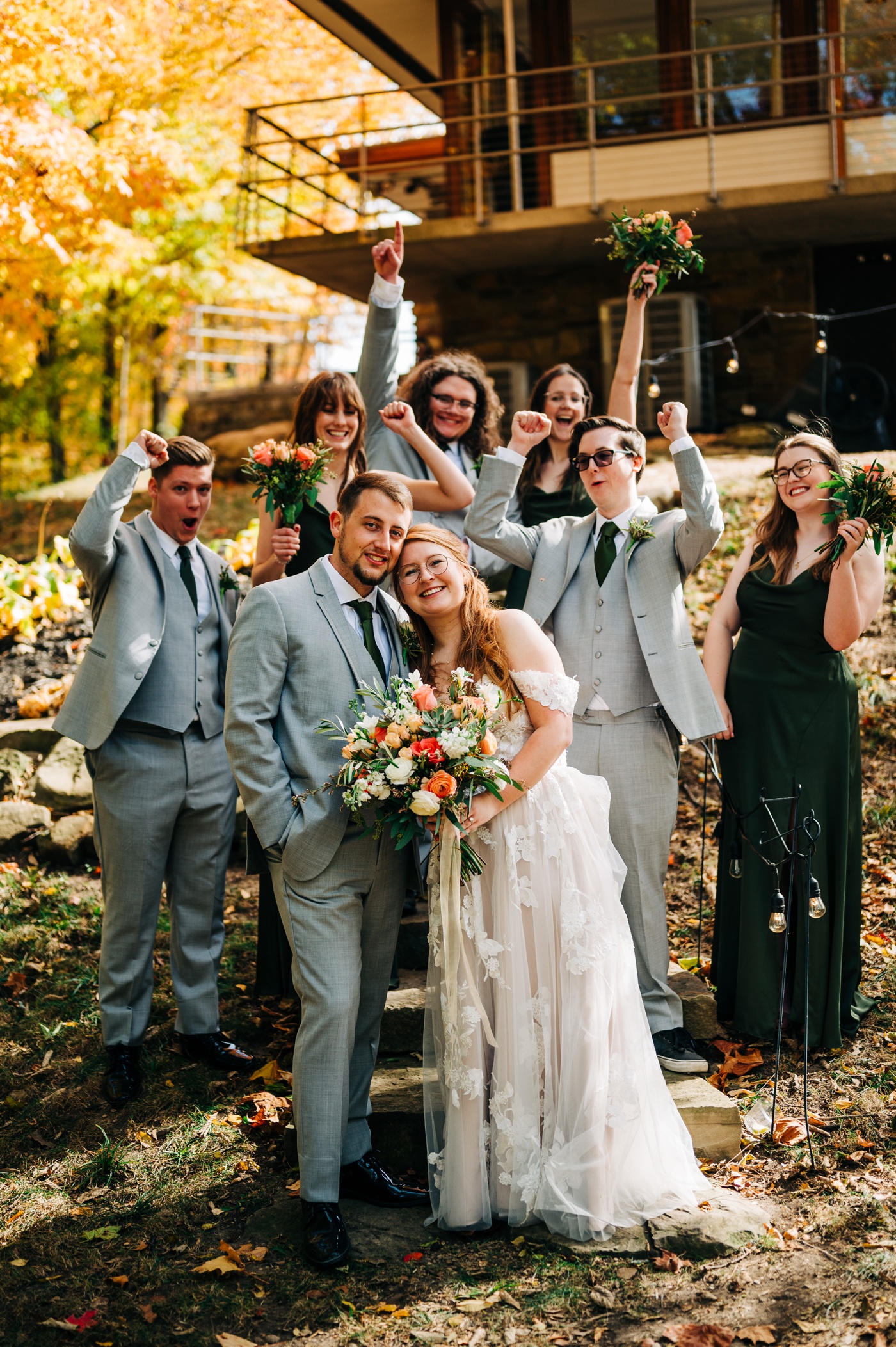 Bridal party portraits at Harry Cooler Conference Center