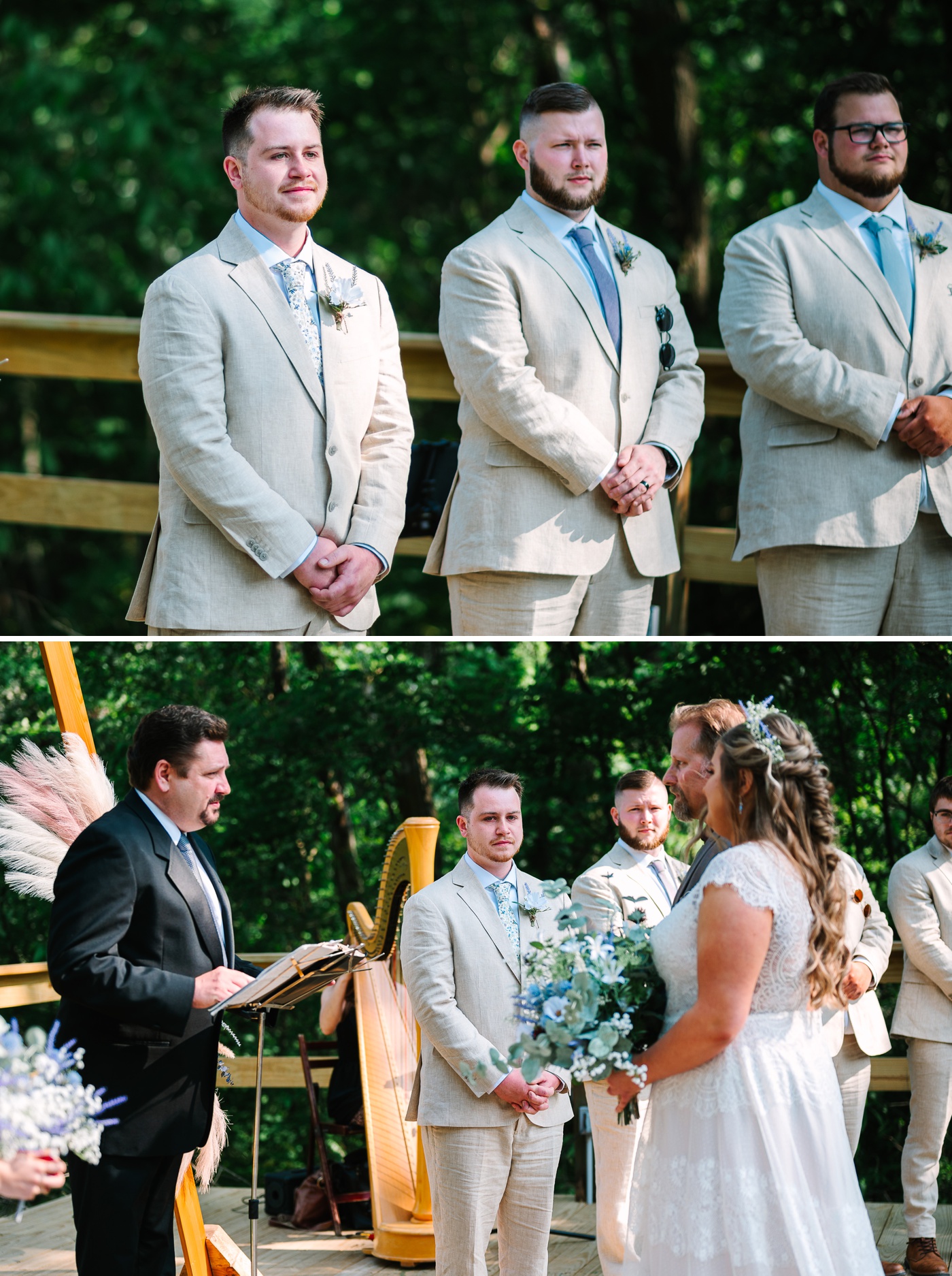 Outdoor wedding ceremony at the Nature Center Amphitheater at Brown County State Park