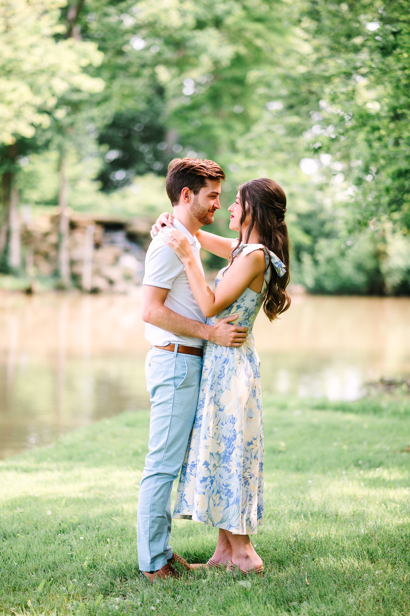 Engagement photos by the Wabash River in New Harmony, Indiana