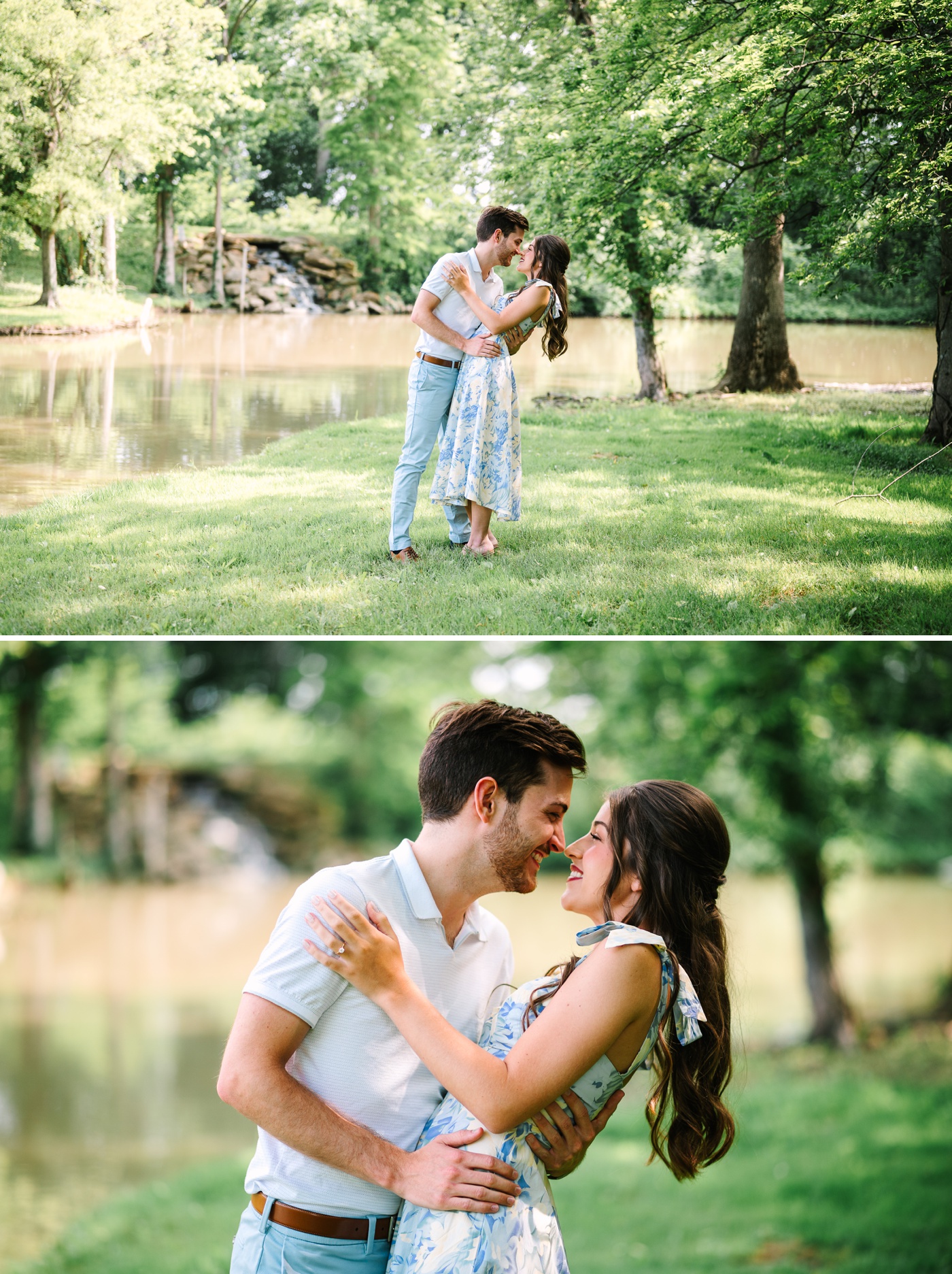 Engagement photos by the Wabash River in New Harmony, Indiana