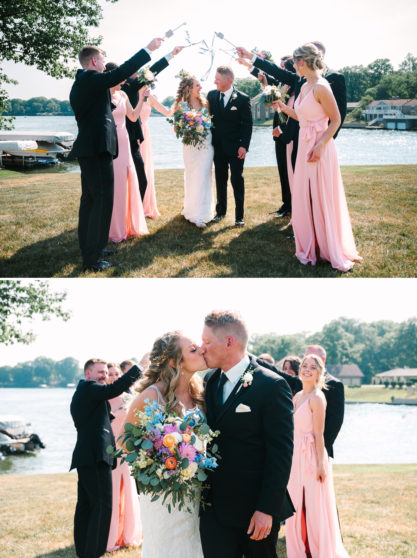 Bridal party portraits at Harbour Trees Golf and Beach Club