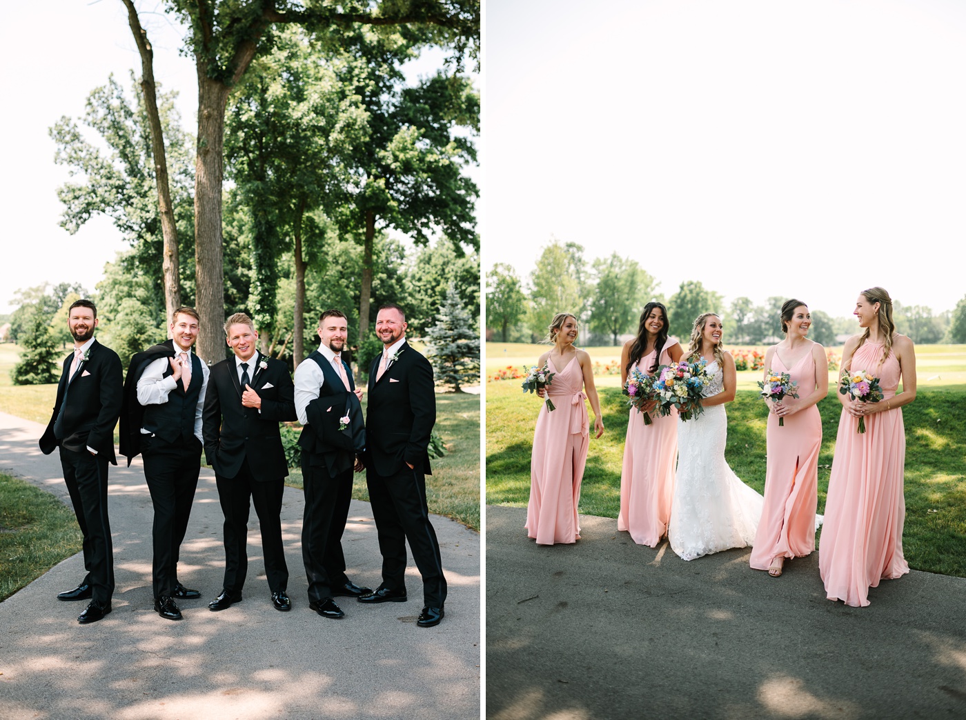 Bridal party portraits at Harbour Trees Golf and Beach Club