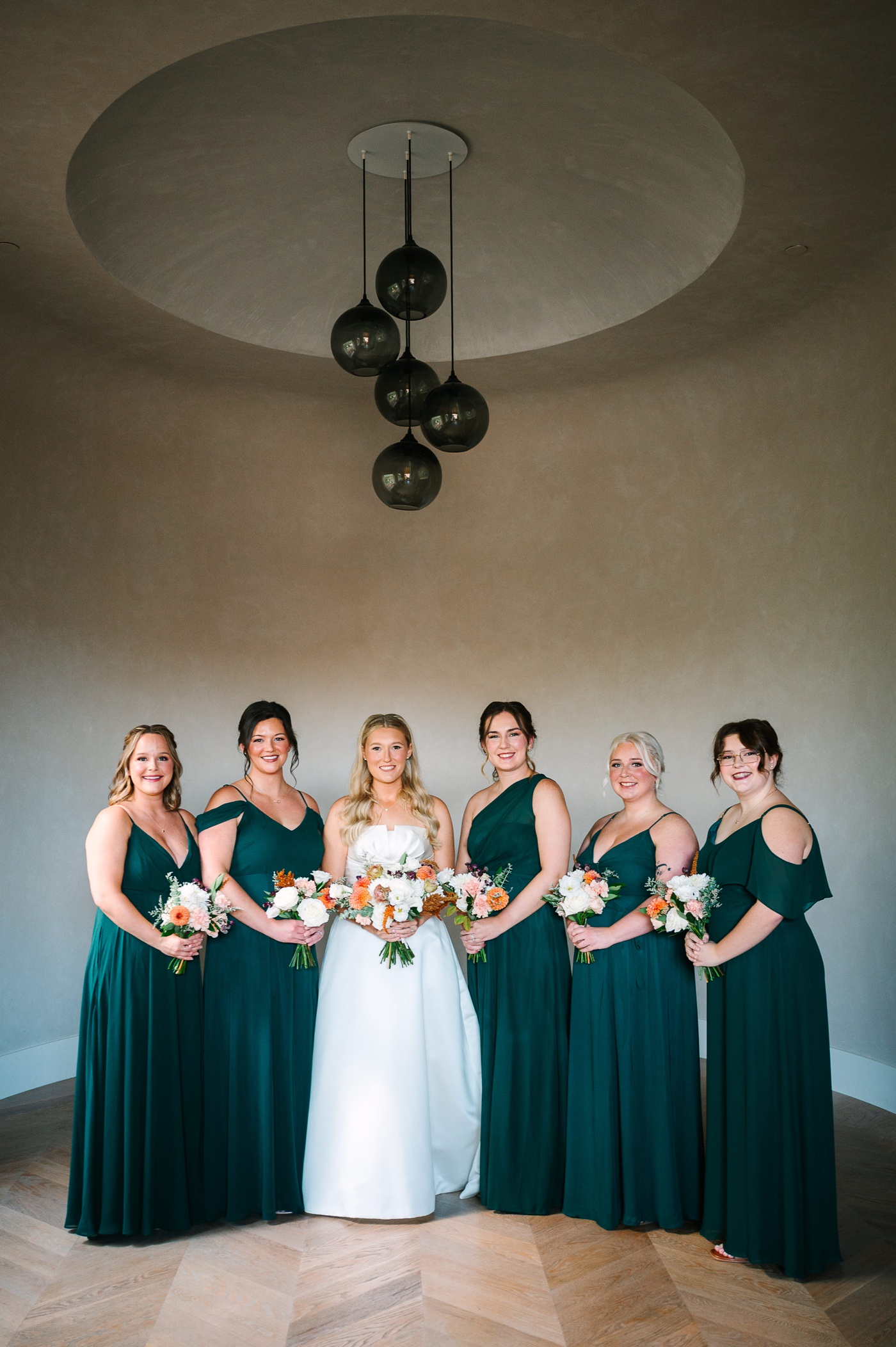 Bridal party portraits at the FAR Center for Contemporary Arts