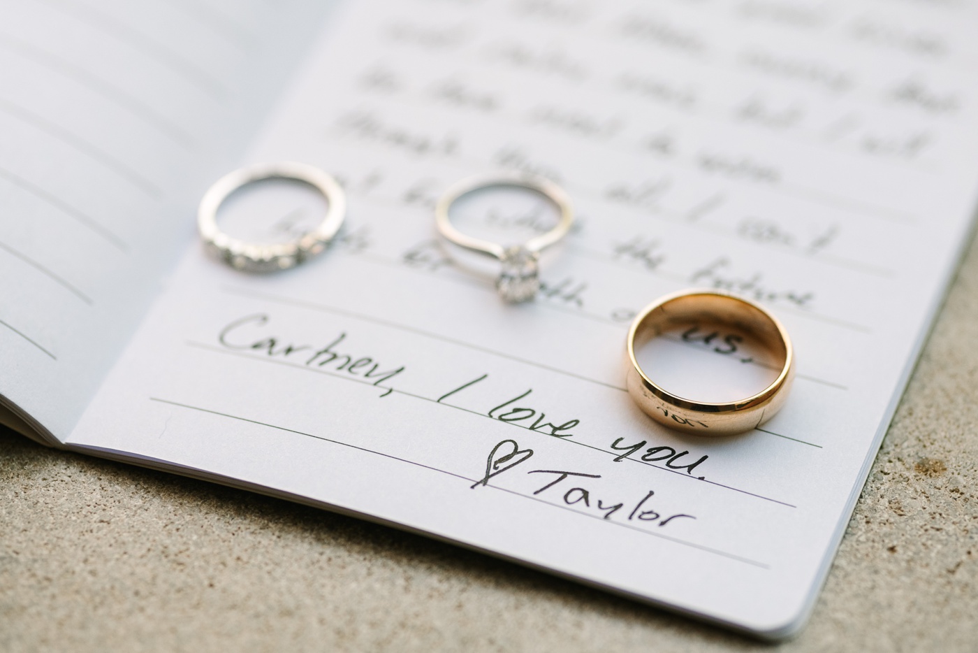A groom's letter to his bride on their wedding day