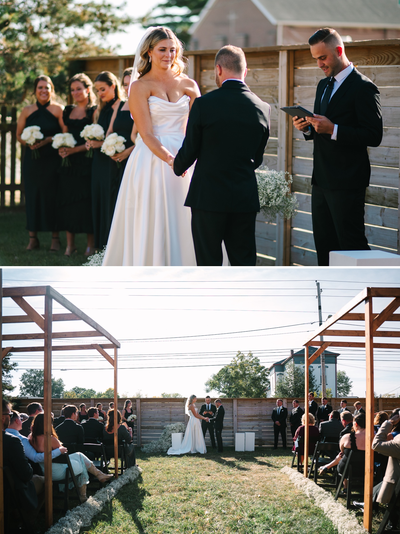 Outdoor wedding ceremony at Ivory Foundry