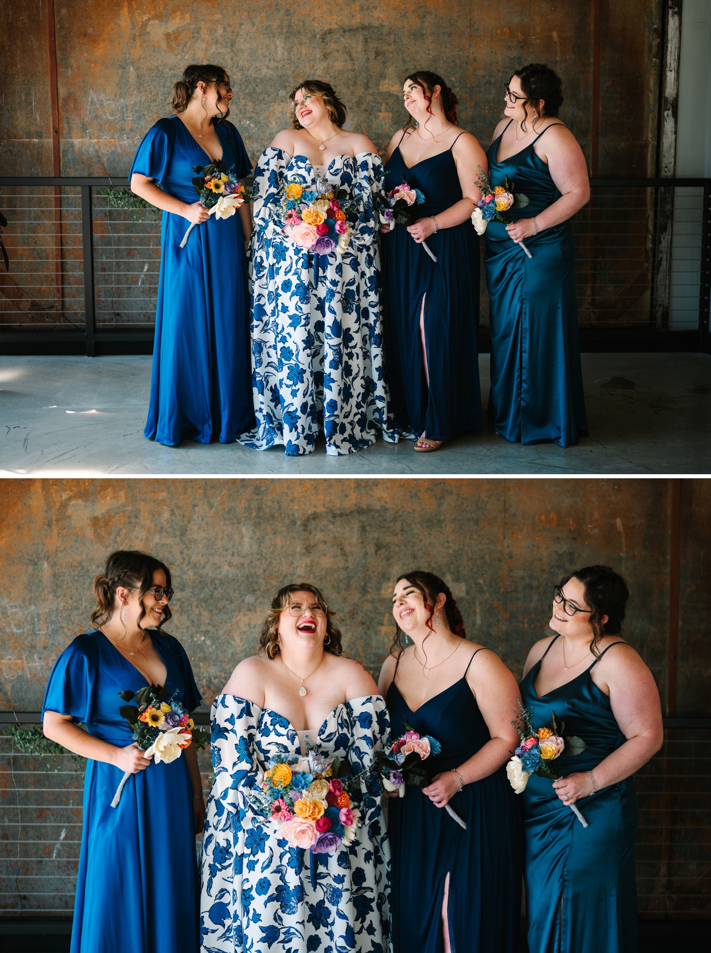 Bridal party portraits at the Woolery Mill