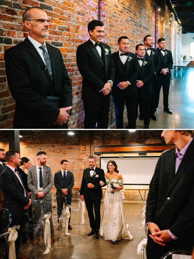 wedding ceremony at Vision Lofts Events