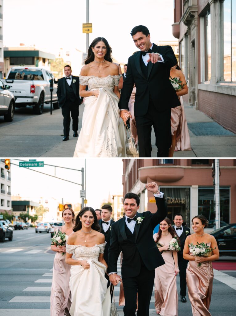 bride and groom portraits in Downtown Indianapolis 
