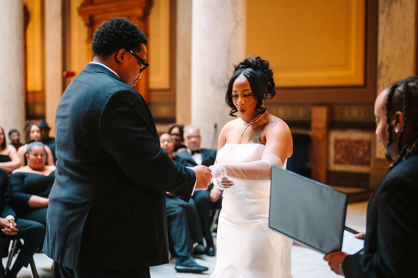 Wedding ceremony at the Indiana Statehouse