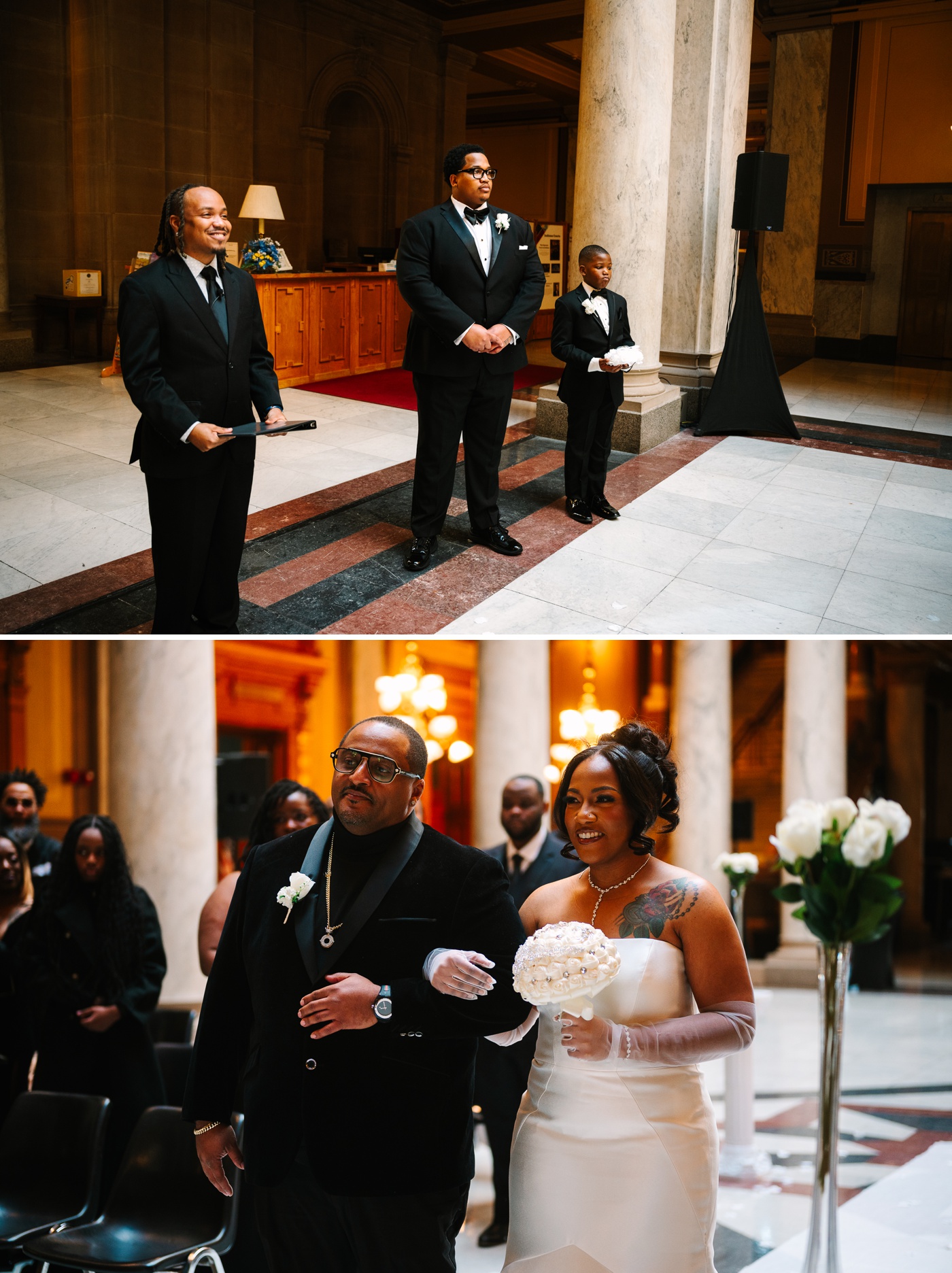 Wedding ceremony at the Indiana Statehouse