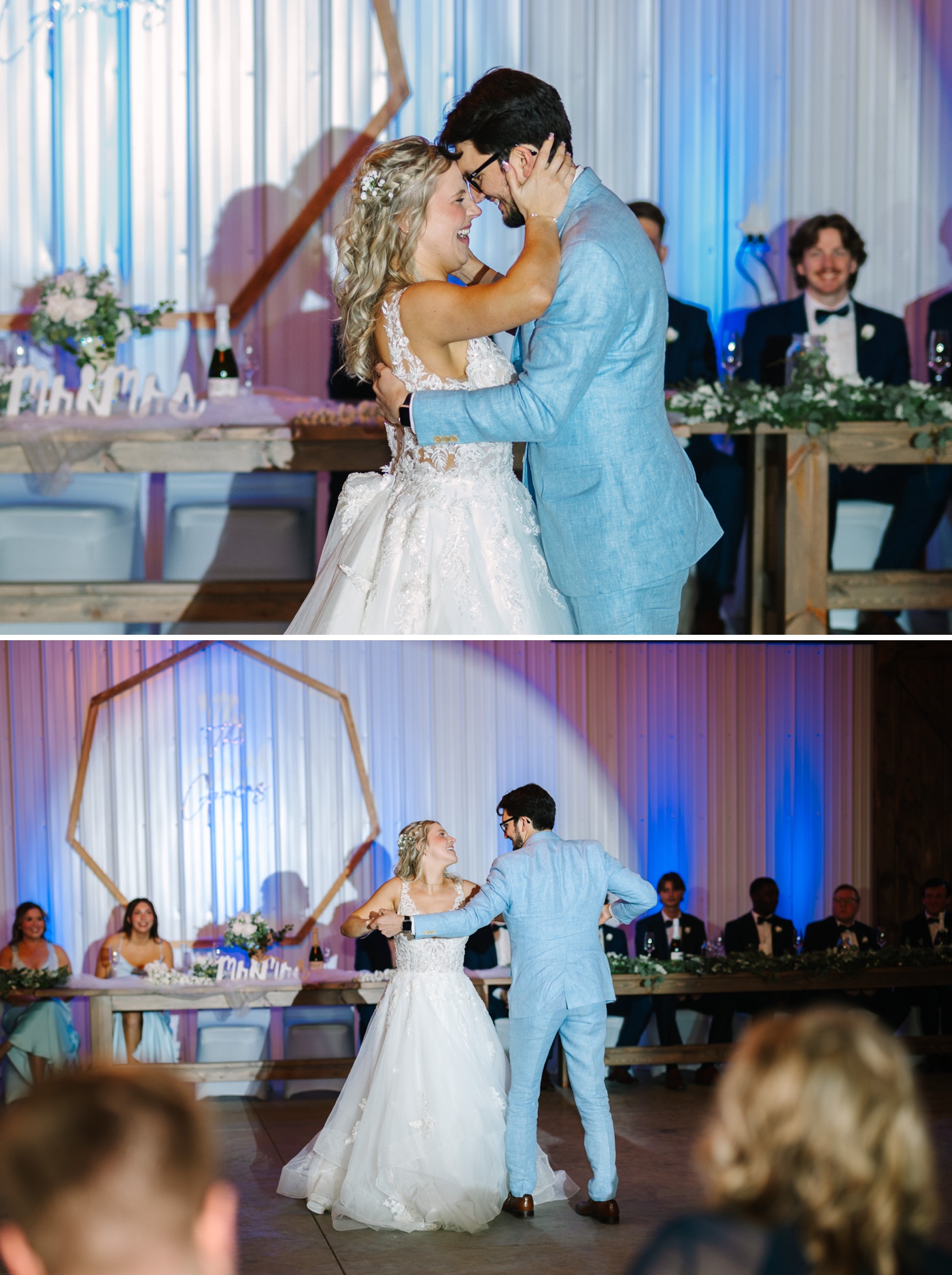Wedding reception in a private barn in Columbus, Indiana