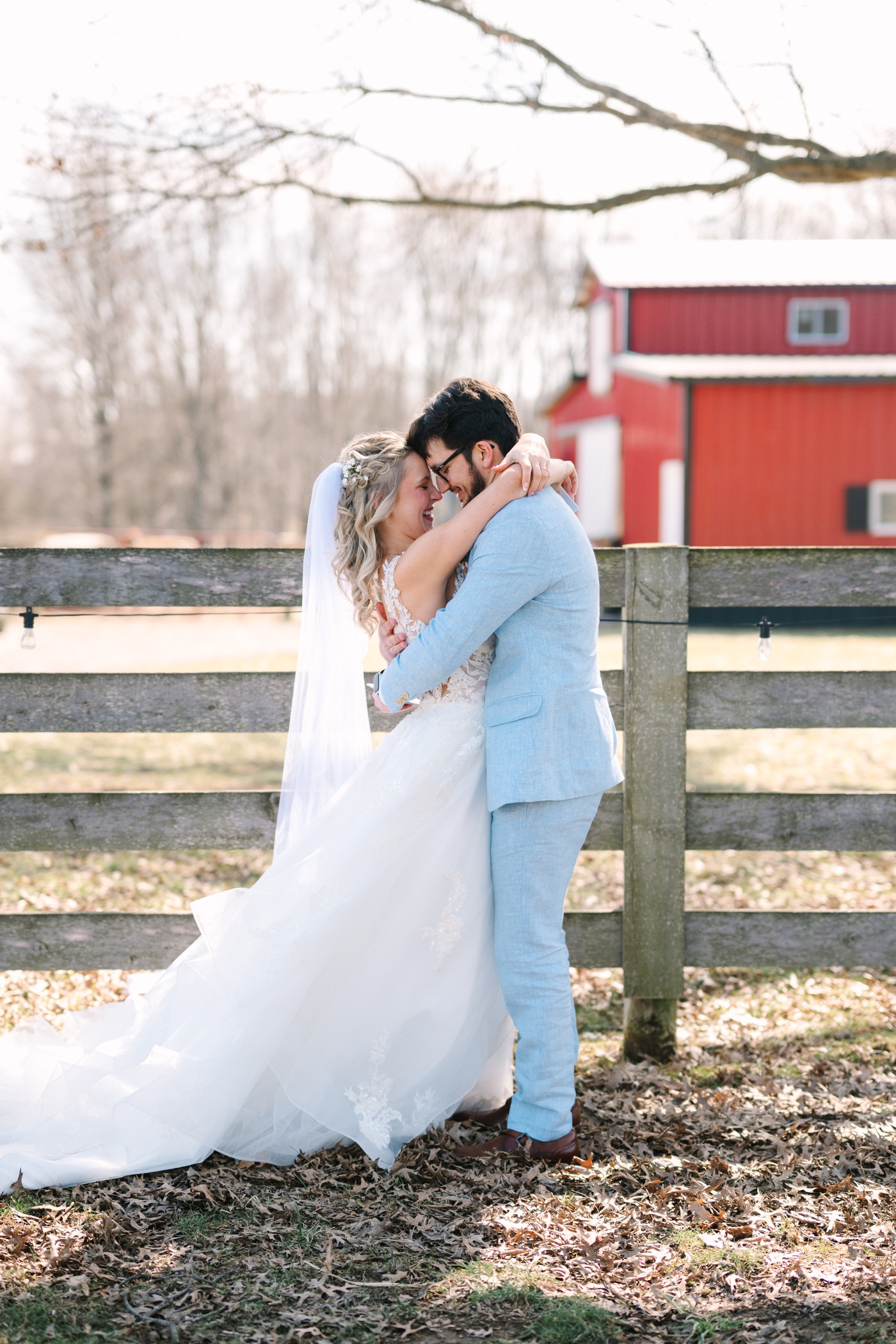 Bridal portraits at a farm in Columbus, Indiana