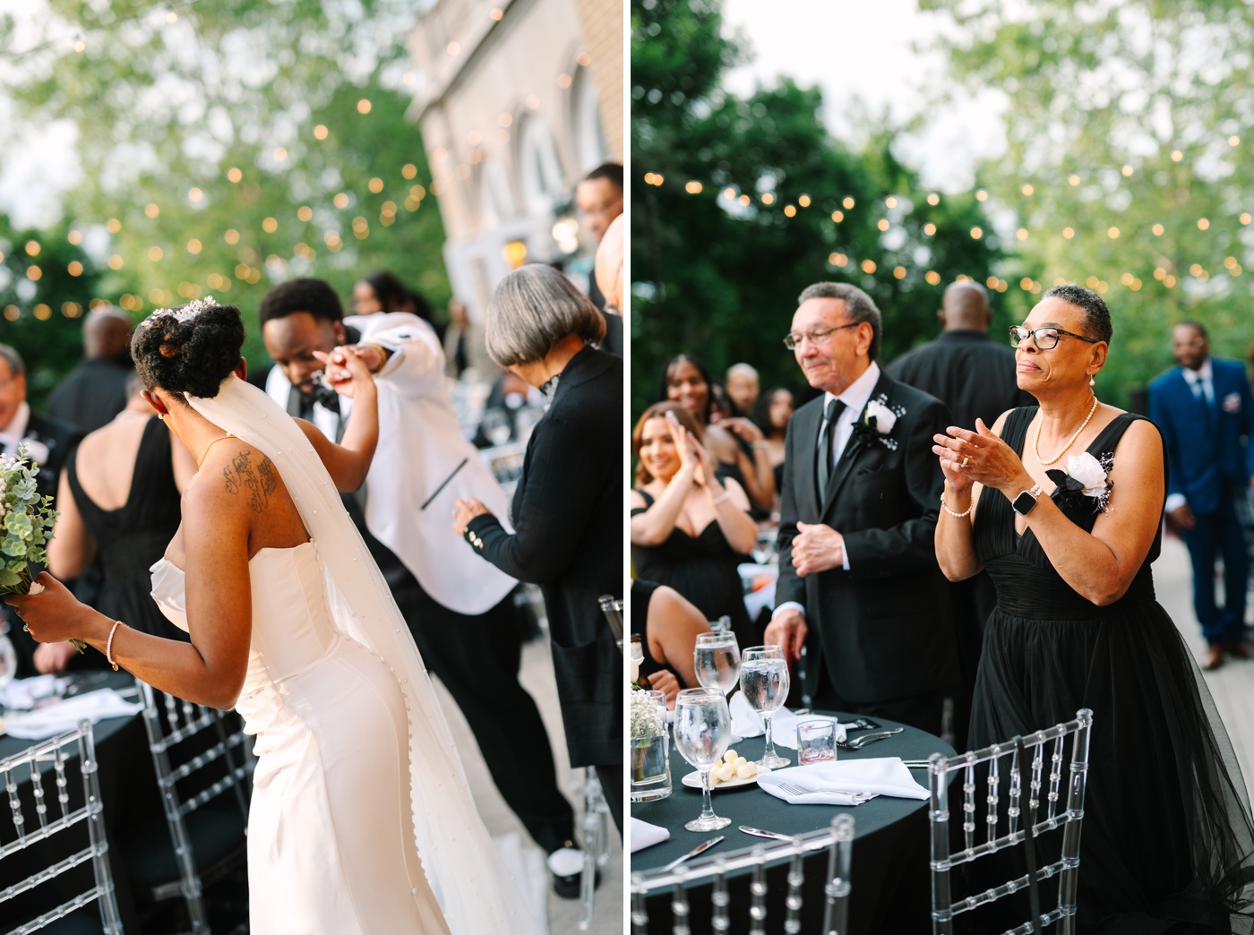 Bride and groom dancing during their wedding reception entrance