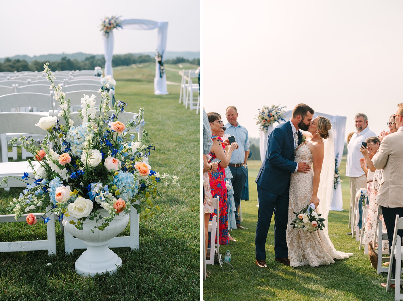 Wedding ceremony on the Pete Dye Golf Course, French Lick