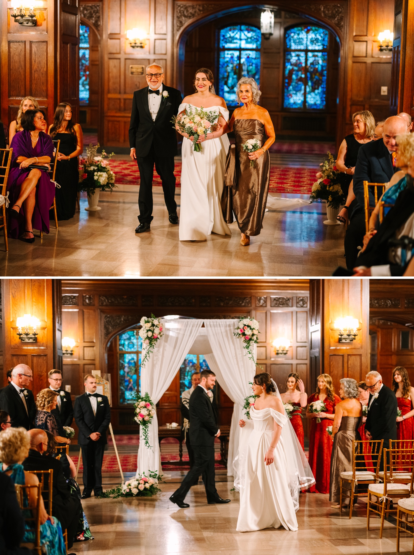 Jewish wedding ceremony at the Scottish Rite Cathedral in Indianapolis
