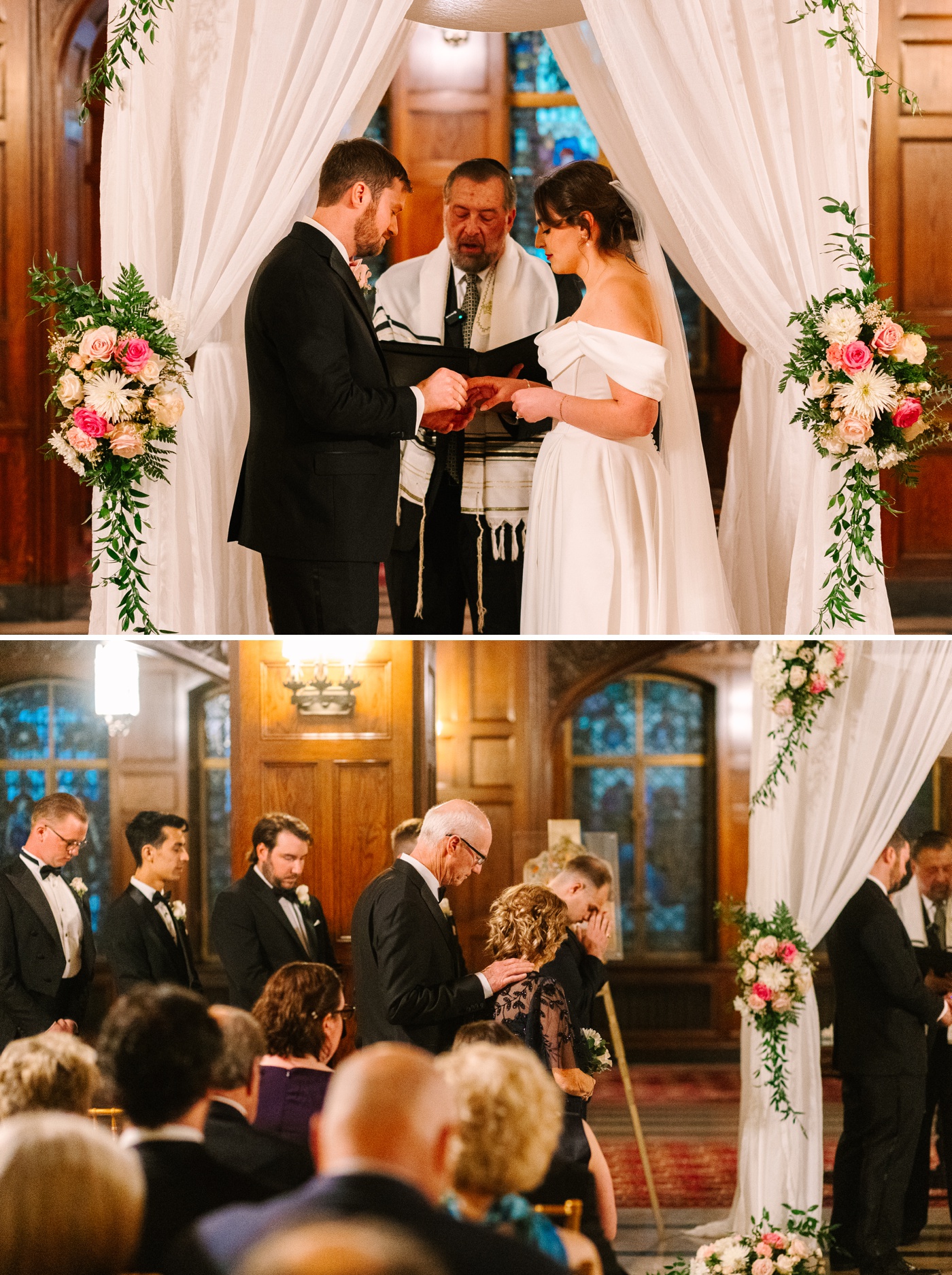 Jewish wedding ceremony at the Scottish Rite Cathedral in Indianapolis