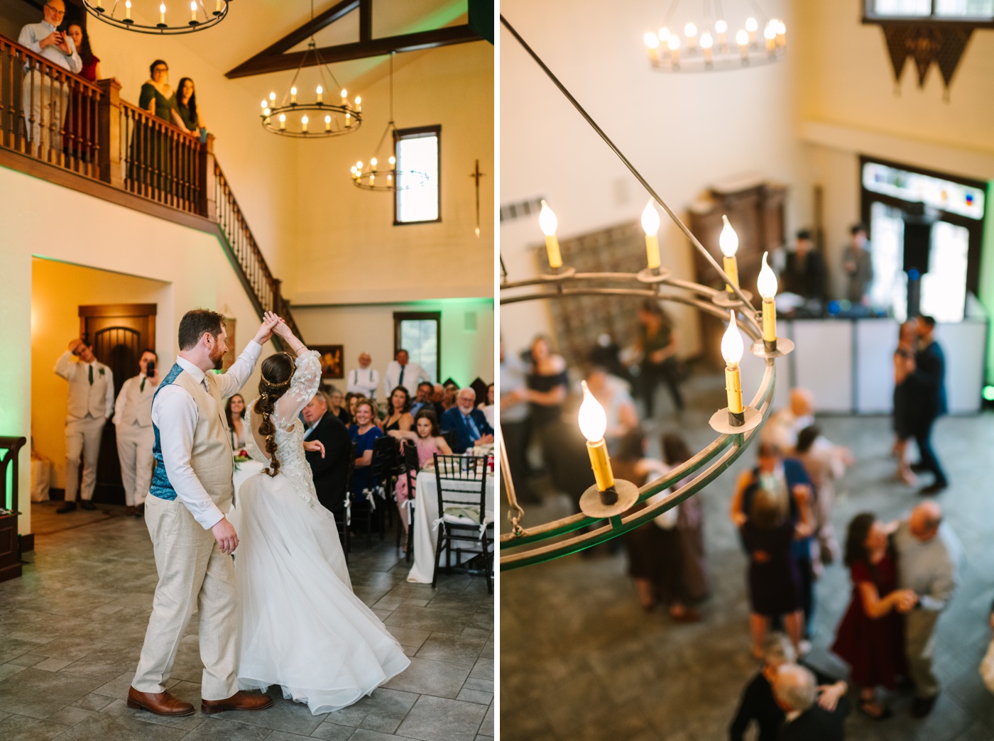 Bride and groom sharing their first dance