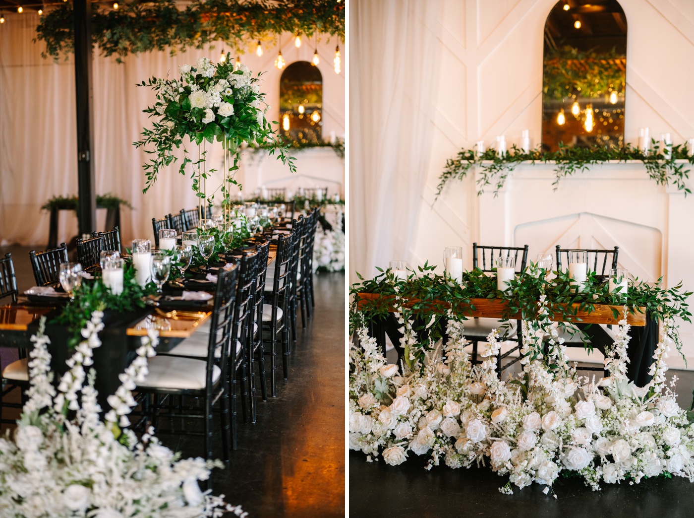 White floral meadows and greenery for an Indianapolis wedding