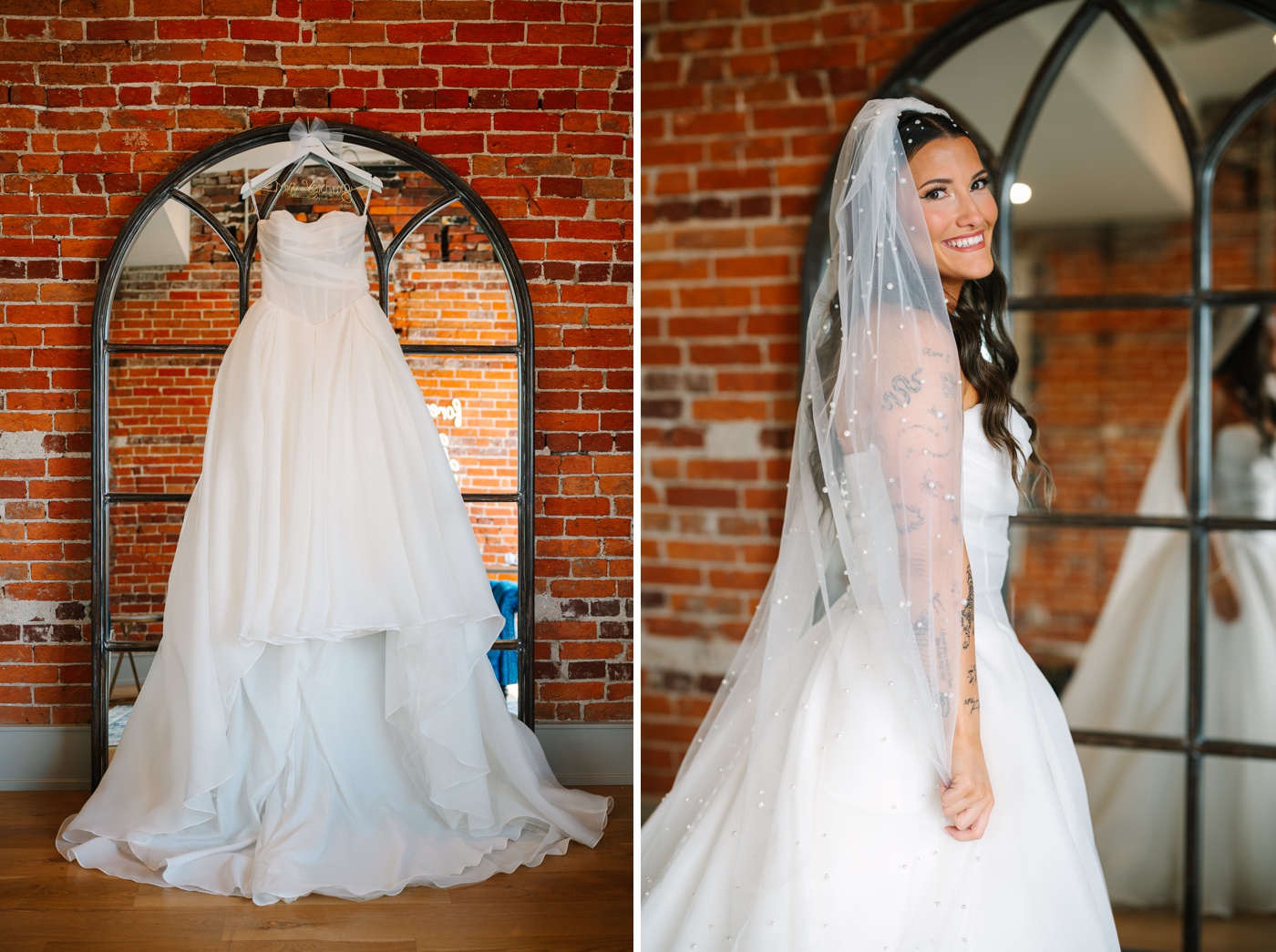 Bride getting ready for her wedding at Ivory Foundry