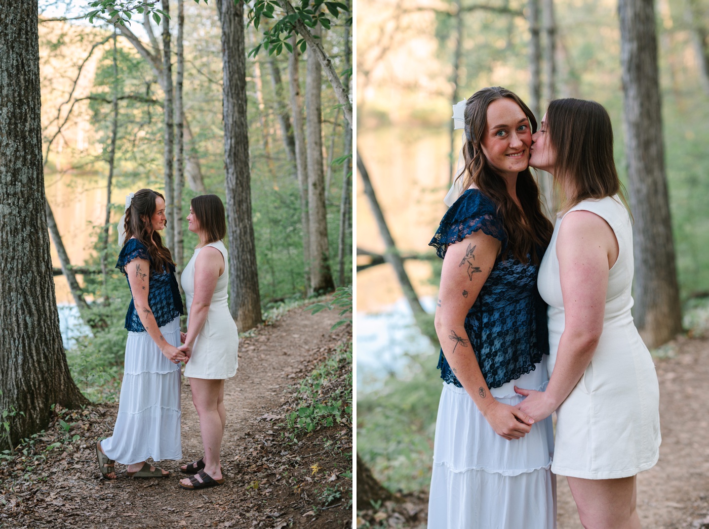 Woman kissing her partner on the cheek