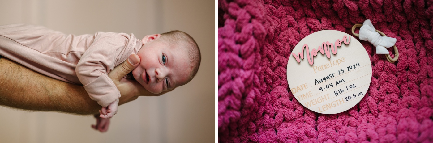 Personalized wooden sign for newborn session