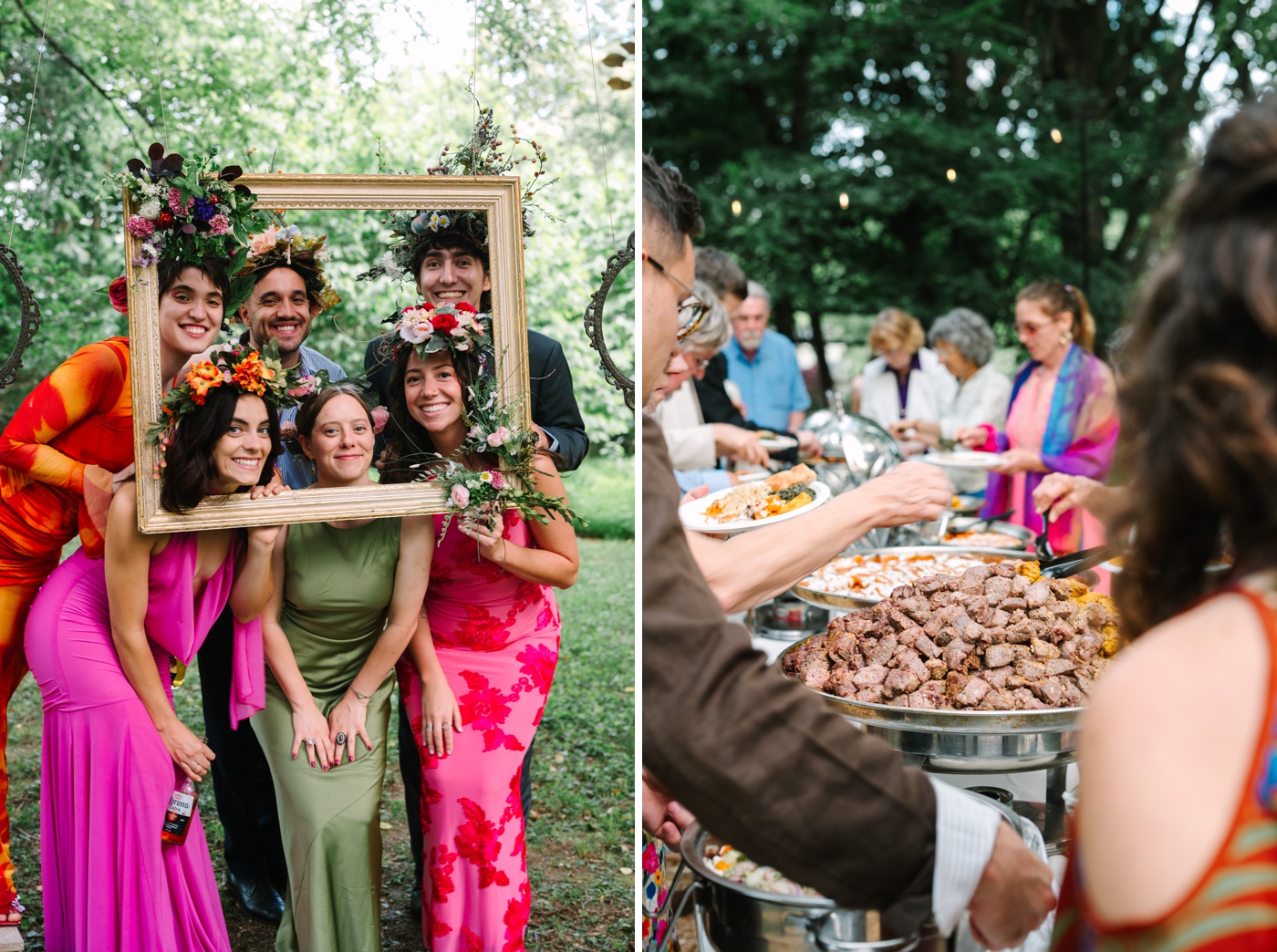 Bloomington, Indiana spring wedding with a photo booth and Mediterranean buffet